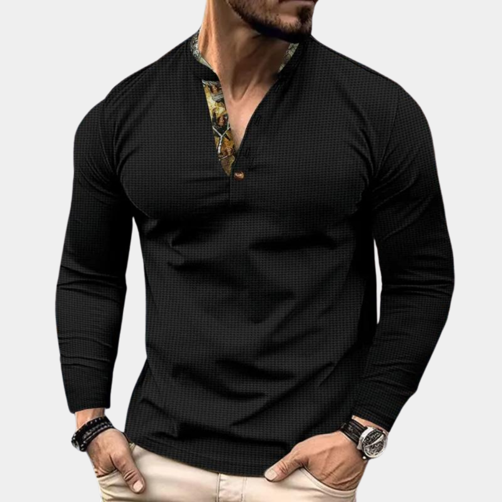 Heren Wafelstof Overhemd Lange Mouwen Casual Shirt – Jasper
