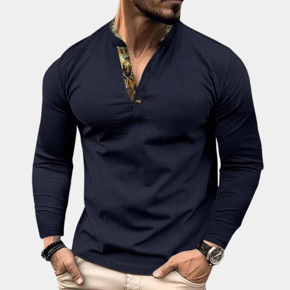 Heren Wafelstof Overhemd Lange Mouwen Casual Shirt – Jasper