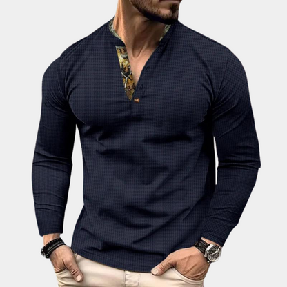 Heren Wafelstof Overhemd Lange Mouwen Casual Shirt – Jasper