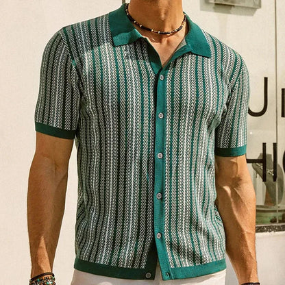 Gestreept Korte Mouwen Polo Shirt Heren – Lucas