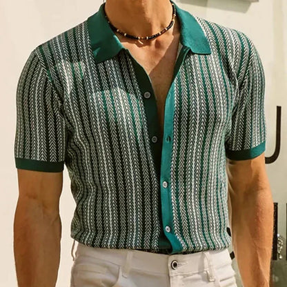 Gestreept Korte Mouwen Polo Shirt Heren – Lucas