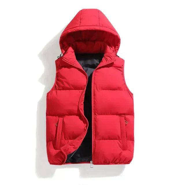 Bodywarmer met afneembare kap