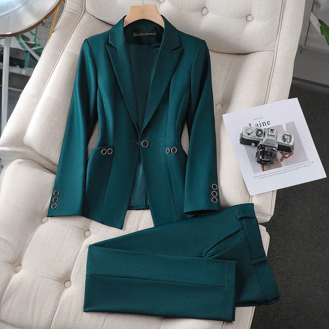 Classique Chic - Stijlvolle Blazer en Broek Set voor Dames