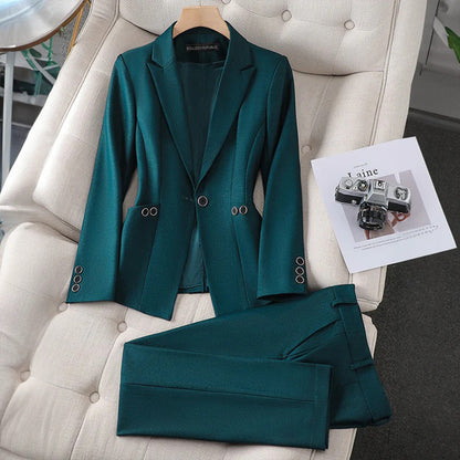 Classique Chic - Stijlvolle Blazer en Broek Set voor Dames
