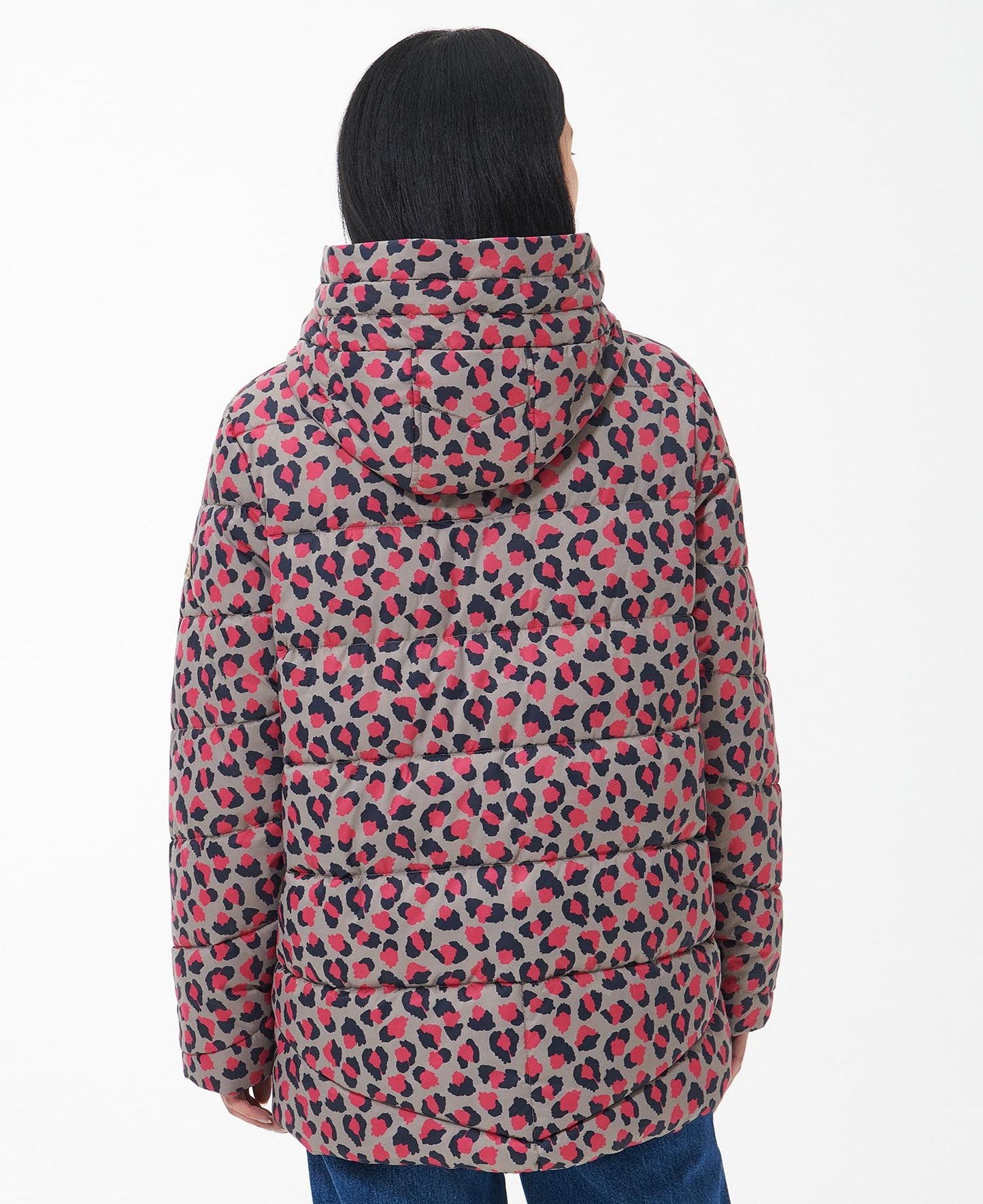 Warm gevoerde damesjas met print en capuchon – Lisa