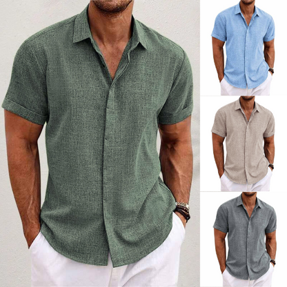 Linnen Korte Mouw Strandshirt voor de Zomer - Luke