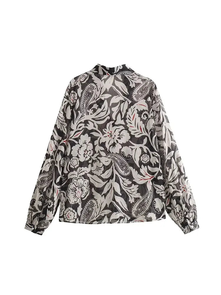Livia Print – Comfortabele Lange Mouw Blouse voor Dames