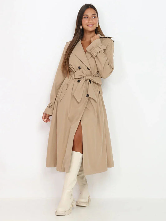 Clara - Elegante Lange Trenchcoat voor Dames