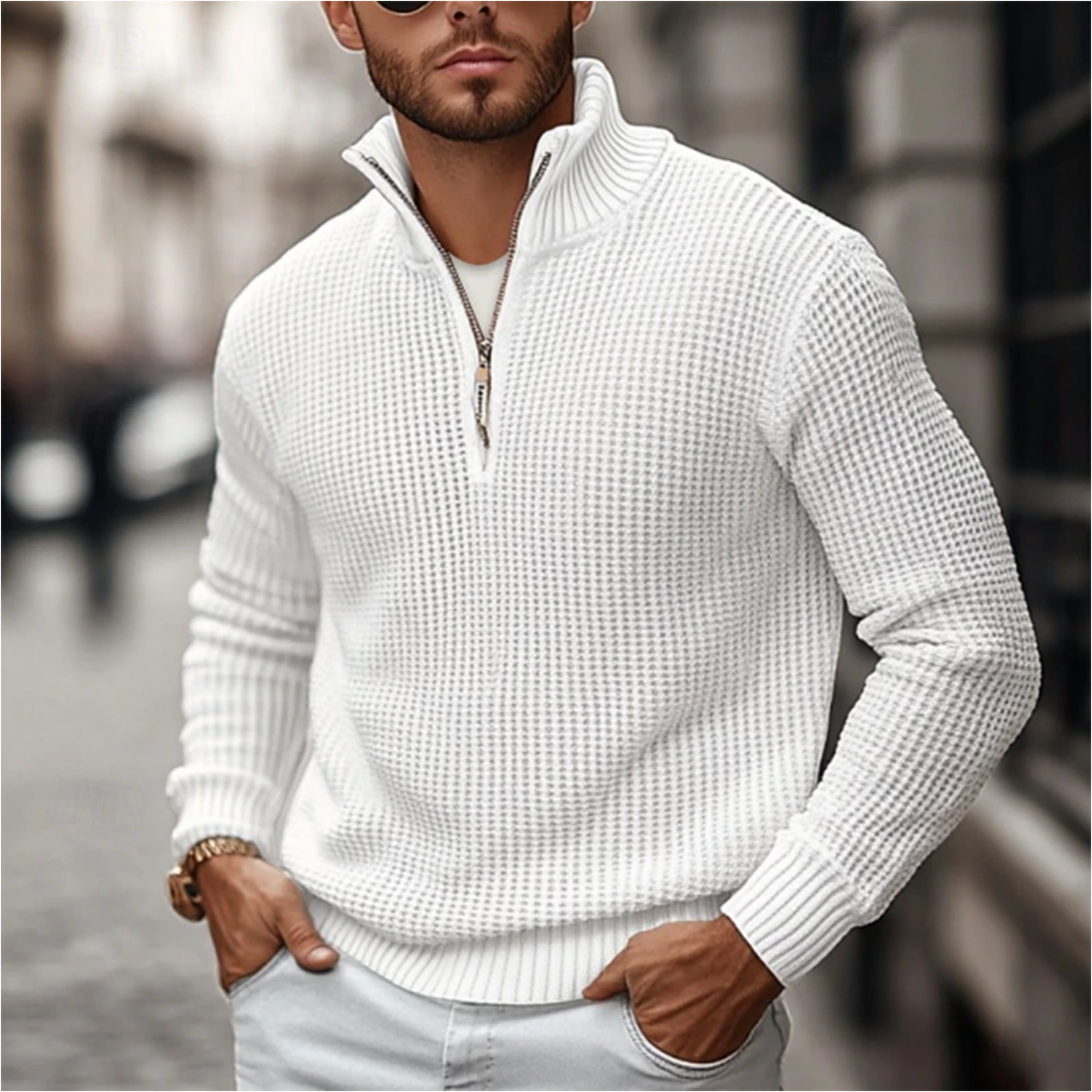 Lichte Zip-Up Katoenen Trui – Nathan