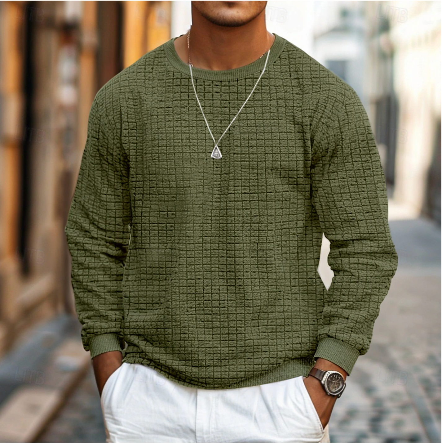 Casual heren sweater met relaxte pasvorm – Timo