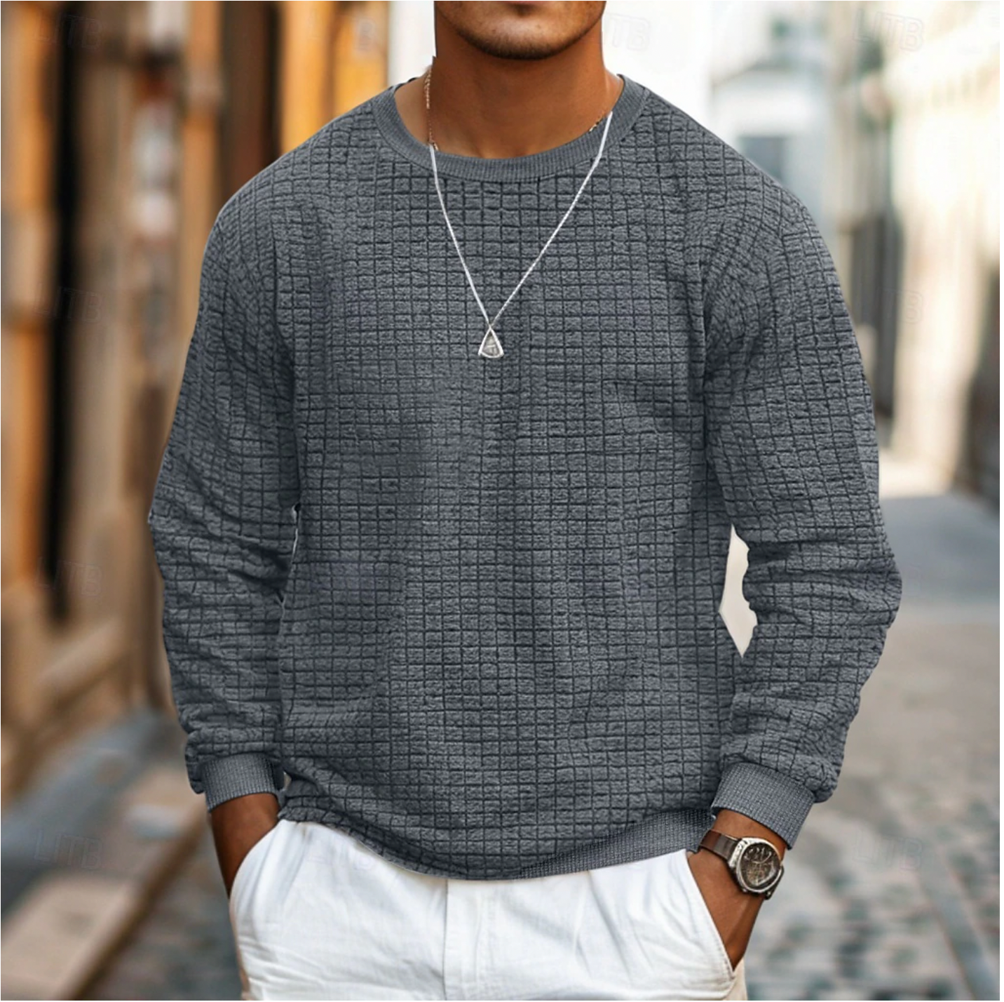 Casual heren sweater met relaxte pasvorm – Timo