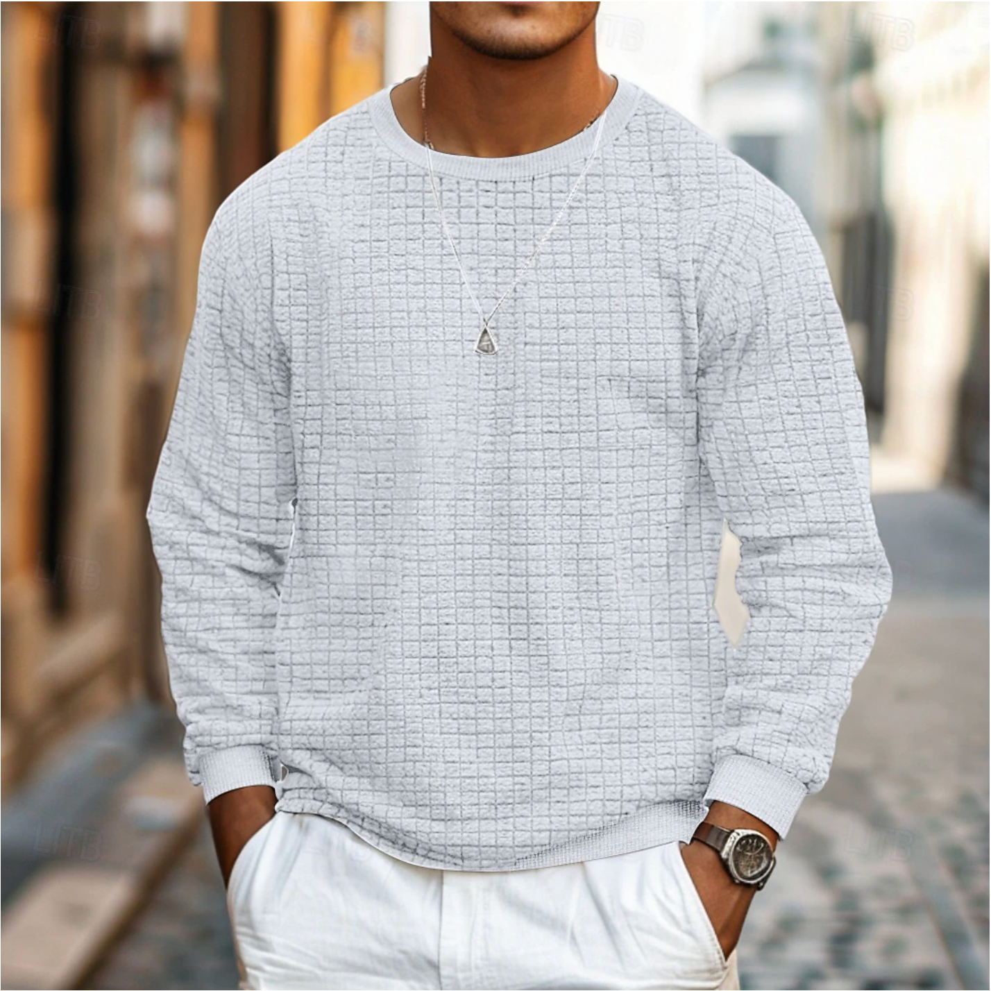 Casual heren sweater met relaxte pasvorm – Timo