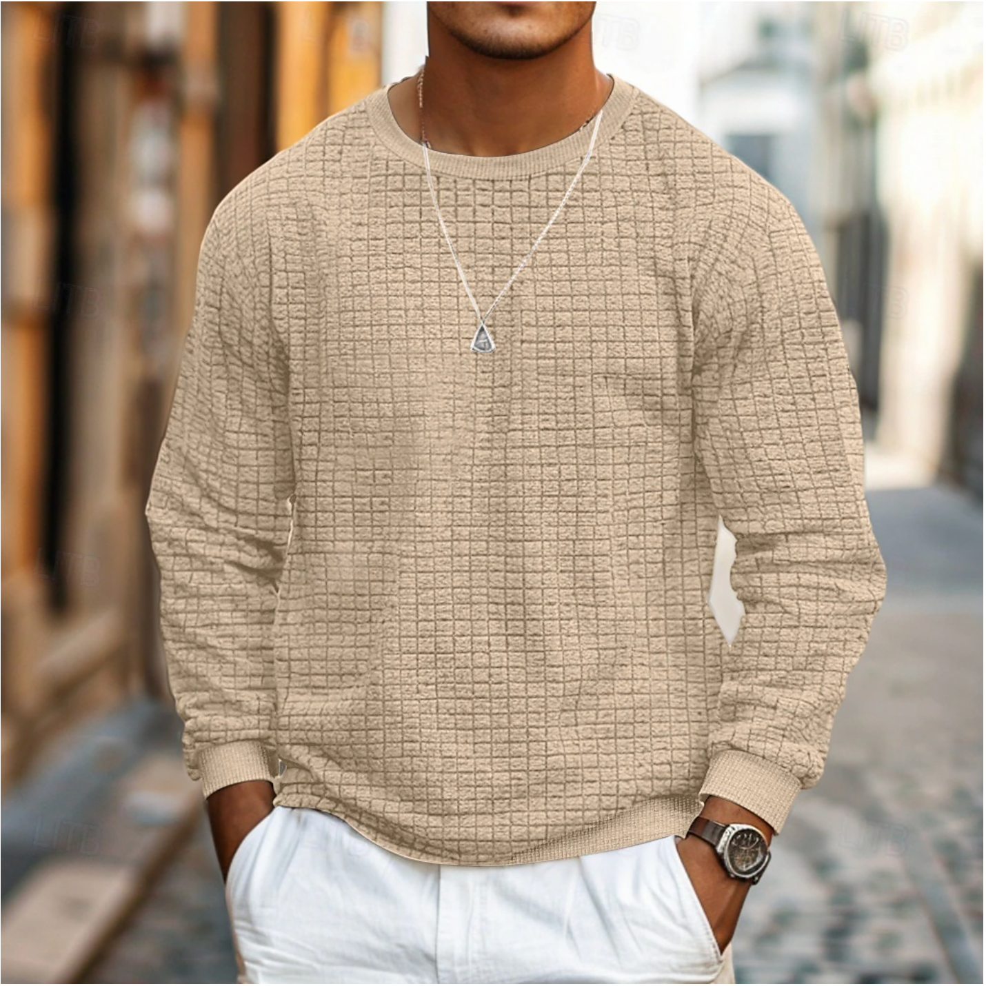 Casual heren sweater met relaxte pasvorm – Timo