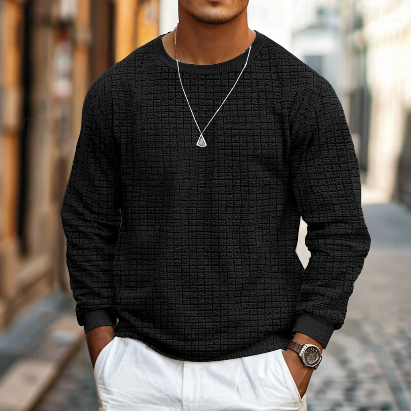 Casual heren sweater met relaxte pasvorm – Timo