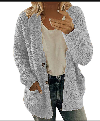 Teresa Eenvoudige Cardigan in Neutrale Kleur