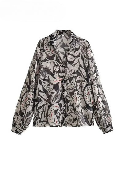Livia Print – Comfortabele Lange Mouw Blouse voor Dames
