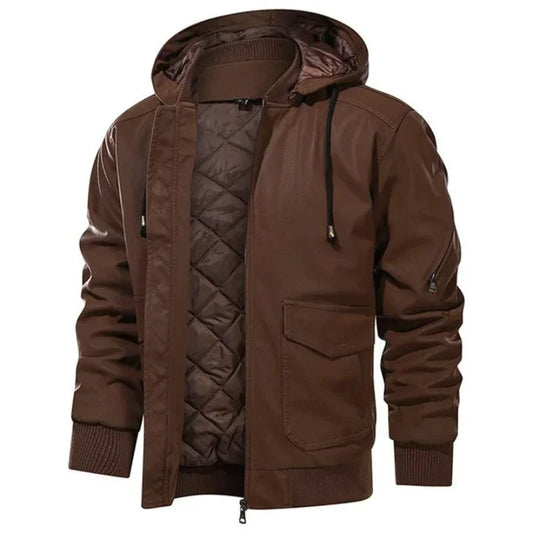 Faux leren winter bikerjas voor heren – Daan