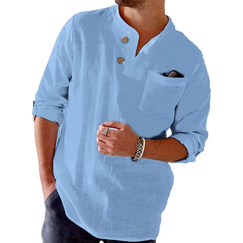Casual Katoen Linnen Rolmouw Shirt - Jack