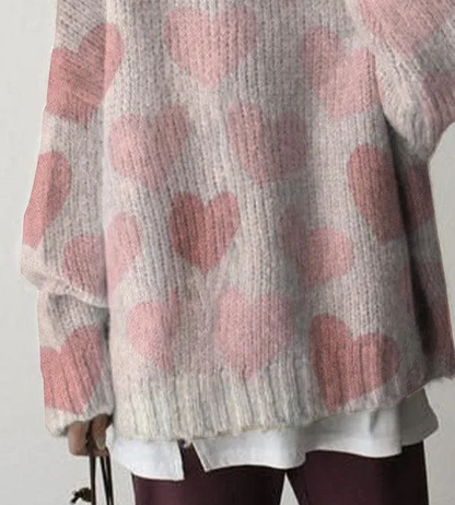 Zoete Roze Ronde Hals Trui